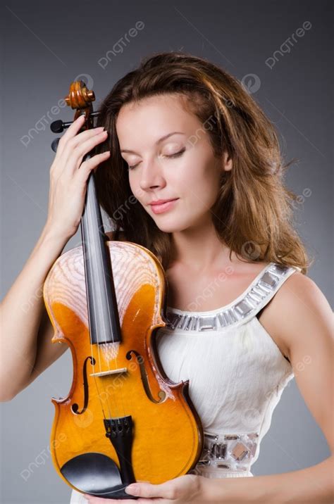 Woman Artist With Violin In Music Concept Background And Picture For Free Download Pngtree