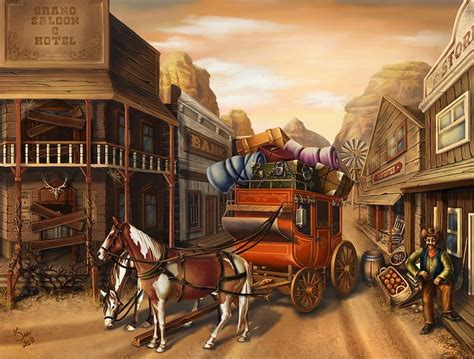 1366x768px 720p Free Download The Stagecoach Paintings Stagecoach
