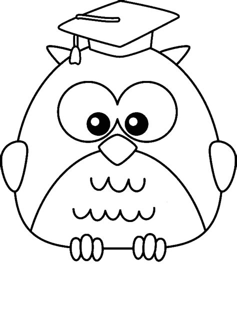 Black and white seamless pattern with adorable safari printable coloring page for kindergarten and preschool. Graduate Owl Coloring Page - Download & Print Online ...