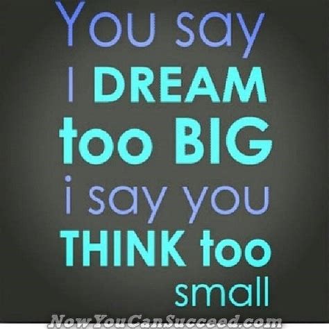 You Say I Dream Too Big I Say You Think Too Small