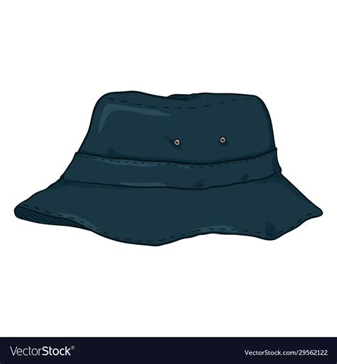 Single Cartoon Blue Bucket Hat Royalty Free Vector Image