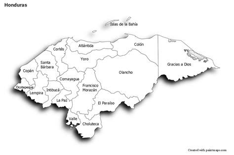 Sample Maps For Honduras Black White Shadowy Map Powerpoint