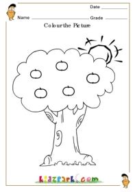The hot potato esl kindergarten game · #4: Colour the apple and the tree,Kindergarten Worksheets,Pre ...