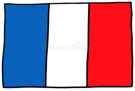 France Flag Doodle Hand Drawing Sketch Stock Vector Illustration Of