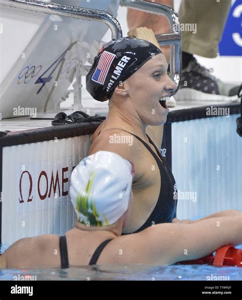 Dana Vollmer Of The United States Reacts After Winning Gold In The Womens 100m Butterfly Final