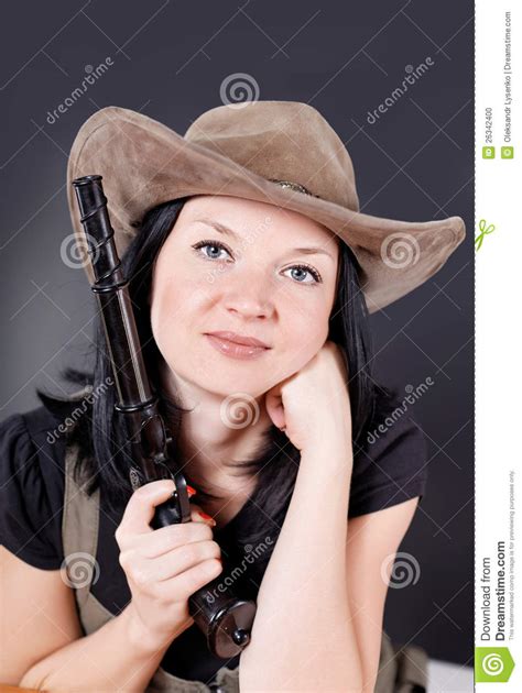 Pretty Girl With A Gun Stock Photo Image Of Lady Person 26342400