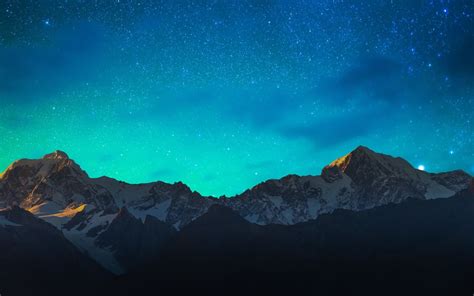 1920x1200 Starry Mountain Night 1200p Wallpaper Hd Nature 4k