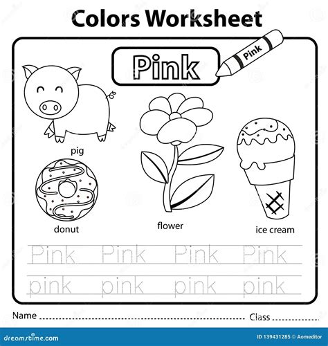Color Pink Worksheets For Preschool