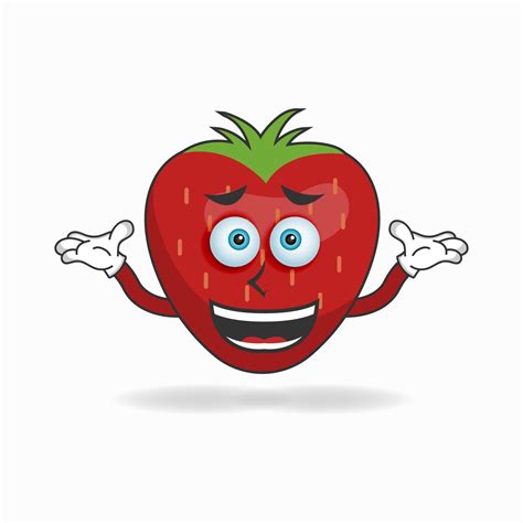 Strawberry Mascot Character With A Confused Expression Vector