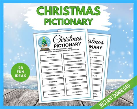 Christmas Pictionary Christmas Party Games Fun Christmas Game Xmas