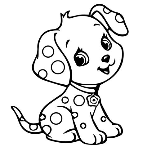 Cartoon Puppy Coloring Page Printable For Kids