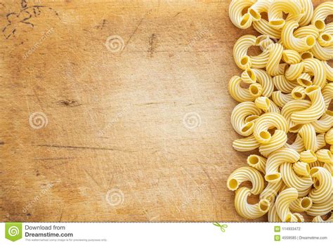 Macaroni Rigati Beautiful Laid Out Pasta With The Right Side On A