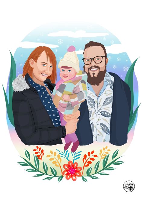 Family Portrait, Couple Portrait, Custom Portrait, Family Illustration ...