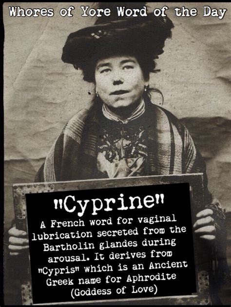 Whores Of Yore On Twitter Word Of The Day Cyprine