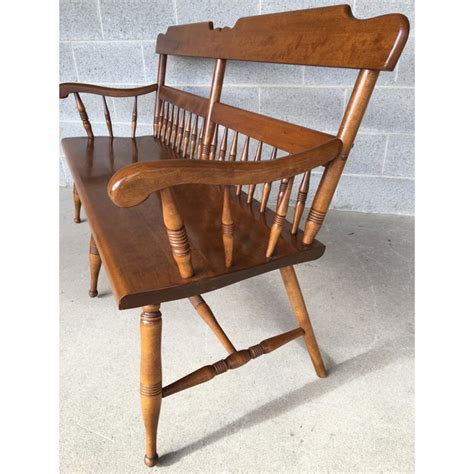 The ethan allen is fully renovated landmark boutique hotel that welcomes it's guests with a unique blend of warm hospitality and the legendary comfort & style of ethan allen home interiors. Ethan Allen Nutmeg Maple Bench | Chairish
