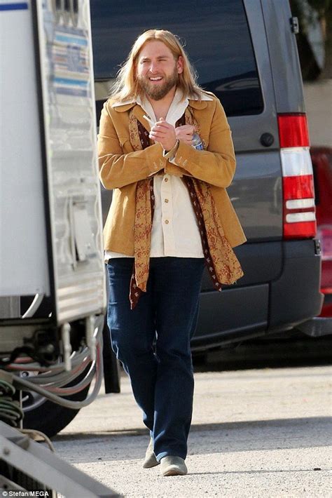 Slimmed Down Jonah Hill Sports Blond Wig And Bushy Beard Onset Jonah Hill How To Slim Down Beard