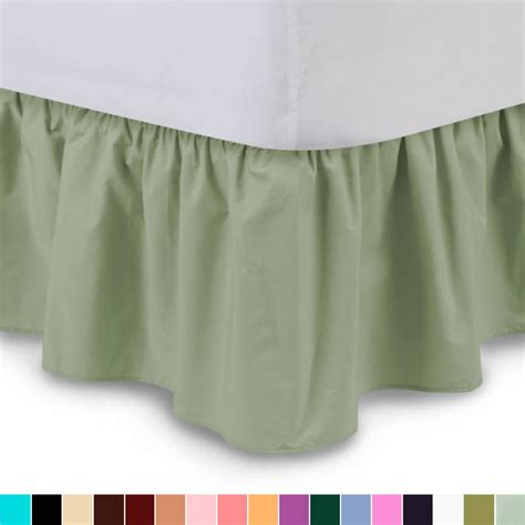 Ruffled Bed Skirt Twin Xl Sage 14 Inch Drop Dust Ruffle With