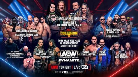 Aew Dynamite Live Results Chris Jericho And Saraya Vs Adam Cole And Britt