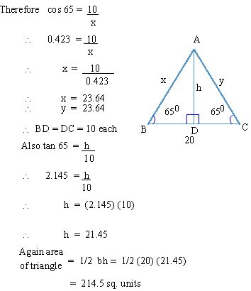 We can use the pythagorean theorem and properties of sines, cosines, and tangents to solve the triangle, that is, to find unknown parts in terms of known 61. PinkMonkey.com-Trigonometry Study Guide - 3. 1 Solving Right Triangles