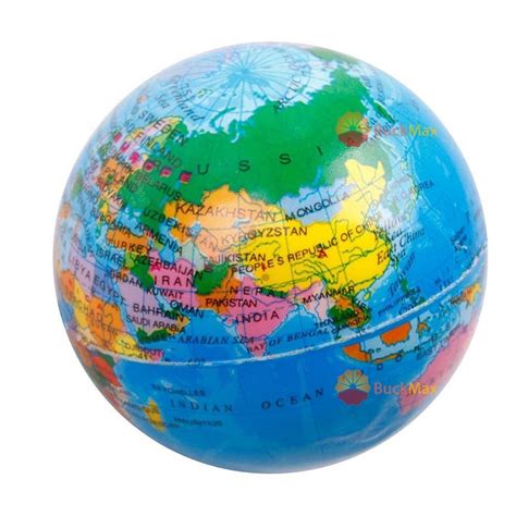 Buckmax Super Foam World Map Earth Globe Stress Relief Bouncy Ball