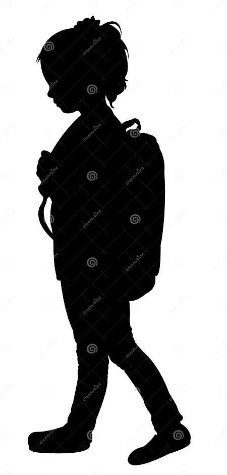 Back To School Kid Silhouette Stock Vector Illustration Of Backpack