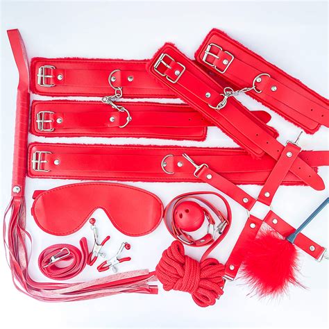 red leather 10 piece bdsm starter kit 4play essentials