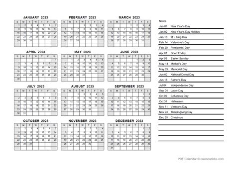 Free Printable 2023 Calendar With Holidays Zohal