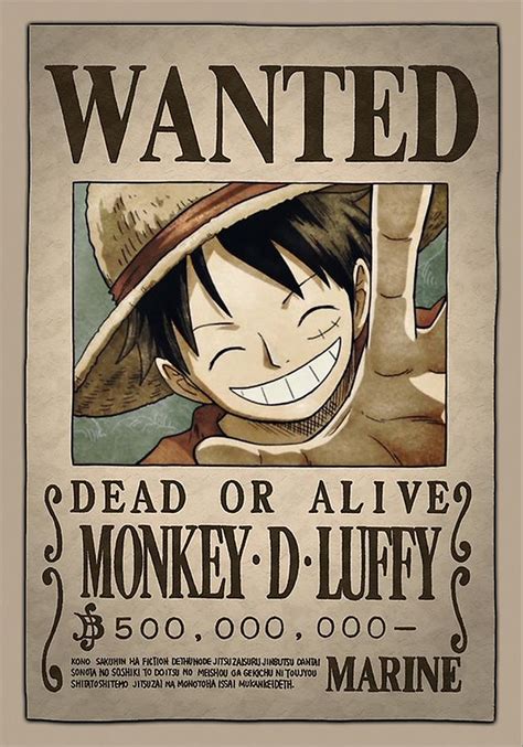 Luffy One Piece Wanted Digital Art By Anthony S