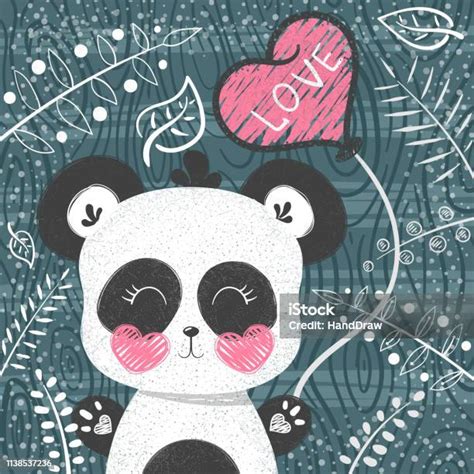 Pola Panda Lucu Putri Kecil Ilustrasi Stok Unduh Gambar Sekarang