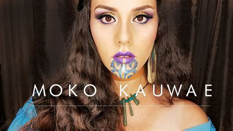 tribal makeup tutorial moko kauwae female maori chin tattoo youtube