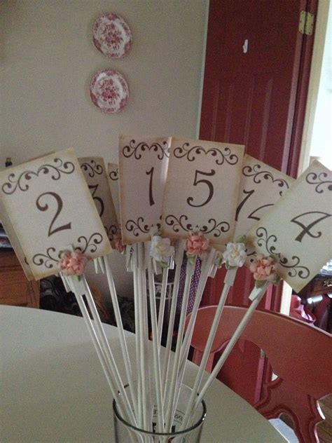 Homemade Table Number Holders Diy Table Numbers Table Number Holders
