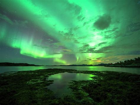 Aurora Borealis Over Water Photograph By Tommy Eliassenscience Photo