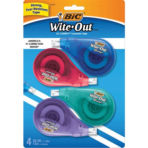 Bic Wite Out Ez Correct Correction Tape 020 Width X 3990 Ft Length