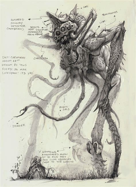 Mutant Insectoid Creature Monster Art Monster Concept Art Fantasy