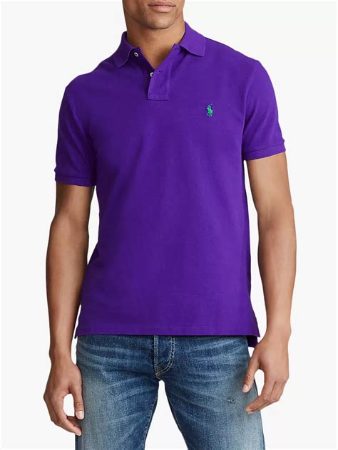 Polo Ralph Lauren Custom Slim Fit Mesh Polo Shirt Chalet Purple At