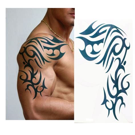 Large Sexy Temporary Tattoo 5pcslot Waterproof Tattoos Male Half Totem