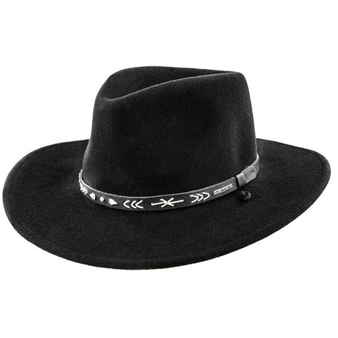 Mens Stetson Santa Fe Wool Crushable Western Hat Black