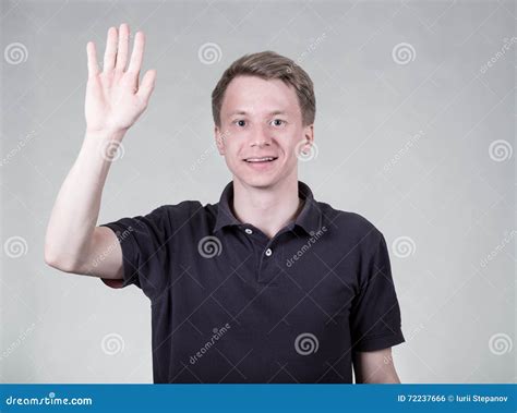 Young Guy Say Hello Stock Photo Image Of Hello Five 72237666