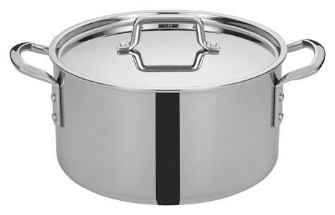Winco Tgsp 12 Tri Ply Stainless Steel 12 Qt Stock Pot With Cover