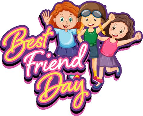 Best Friend Day With Children Cartoon Characters 6158414 Vector Art At