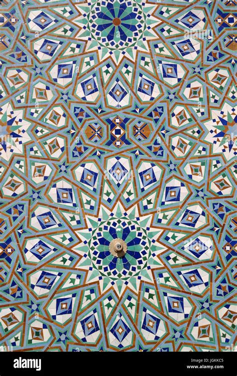 Traditional Mosaic Tiles Known As Zellige Hassan Ii Mosque Casablanca