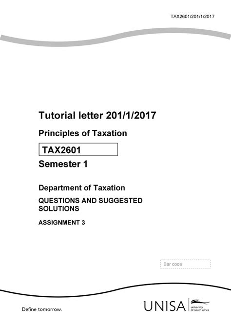 Tax2601 201 2017 1 E Useful Study Material Tax26012011 Tutorial