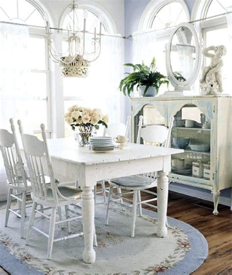 White Beach Cottage Wood Table Shabby Chic Decorating Decoration