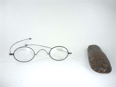 antique eyeglasses victorian era oval wire rim spectacles