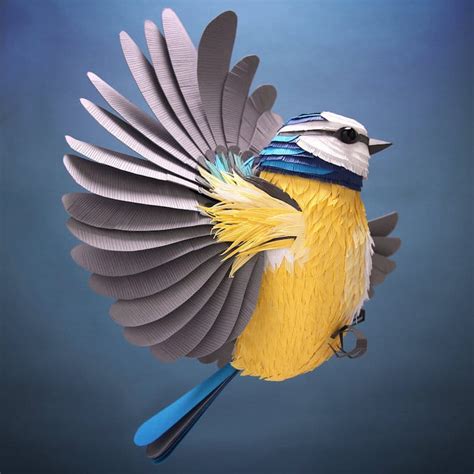 Artist Creates 3d Paper Art Sculptures Of Birds Bees And Flowers