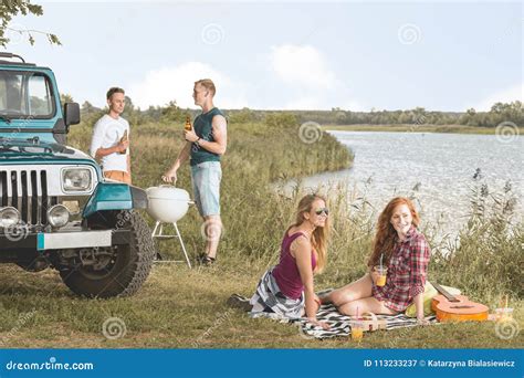 Picnic By The Lake Stock Image Image Of Time Outdoors 113233237