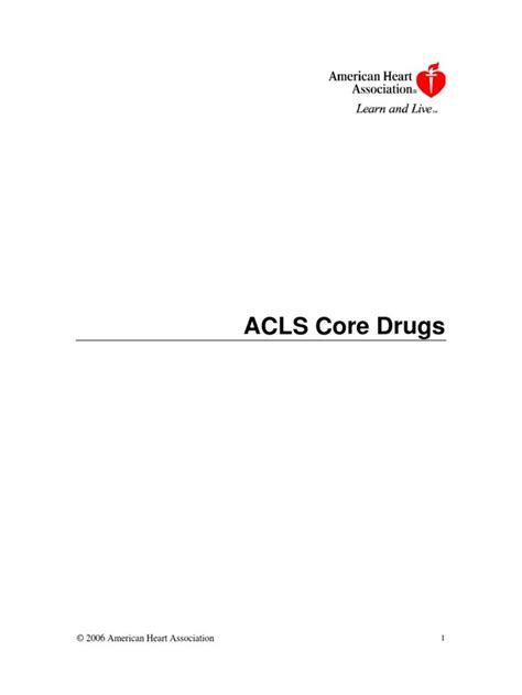 ACLS Core Drugs PDF Acls Drugs Free Reading