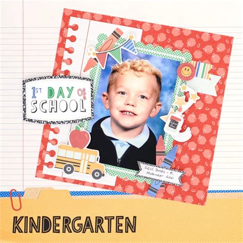 frame a new school year with this school themed scrapbook layout in 2022 creative memories