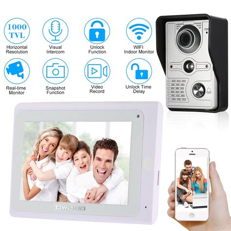 Elvy Owsoo 7 Tft Touch Screen Wired Video Door Phone System Visual