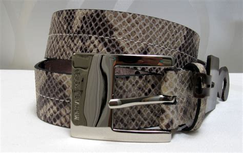 Michael Kors Womens Leather Snakeskin Printed Belt 555120 Size M